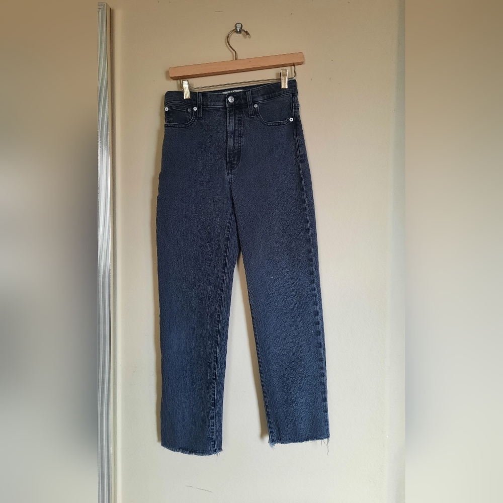 Madewell The Perfect Vintage Straight Leg Jeans Classic Gray Black Wash